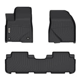 Toyota Highlander 2014-2019 (1st & 2nd Rows) Black Floor Mats TPE