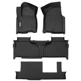 GMC Yukon 2021-2025 (2nd Row Bench) Black Floor Mats TPE