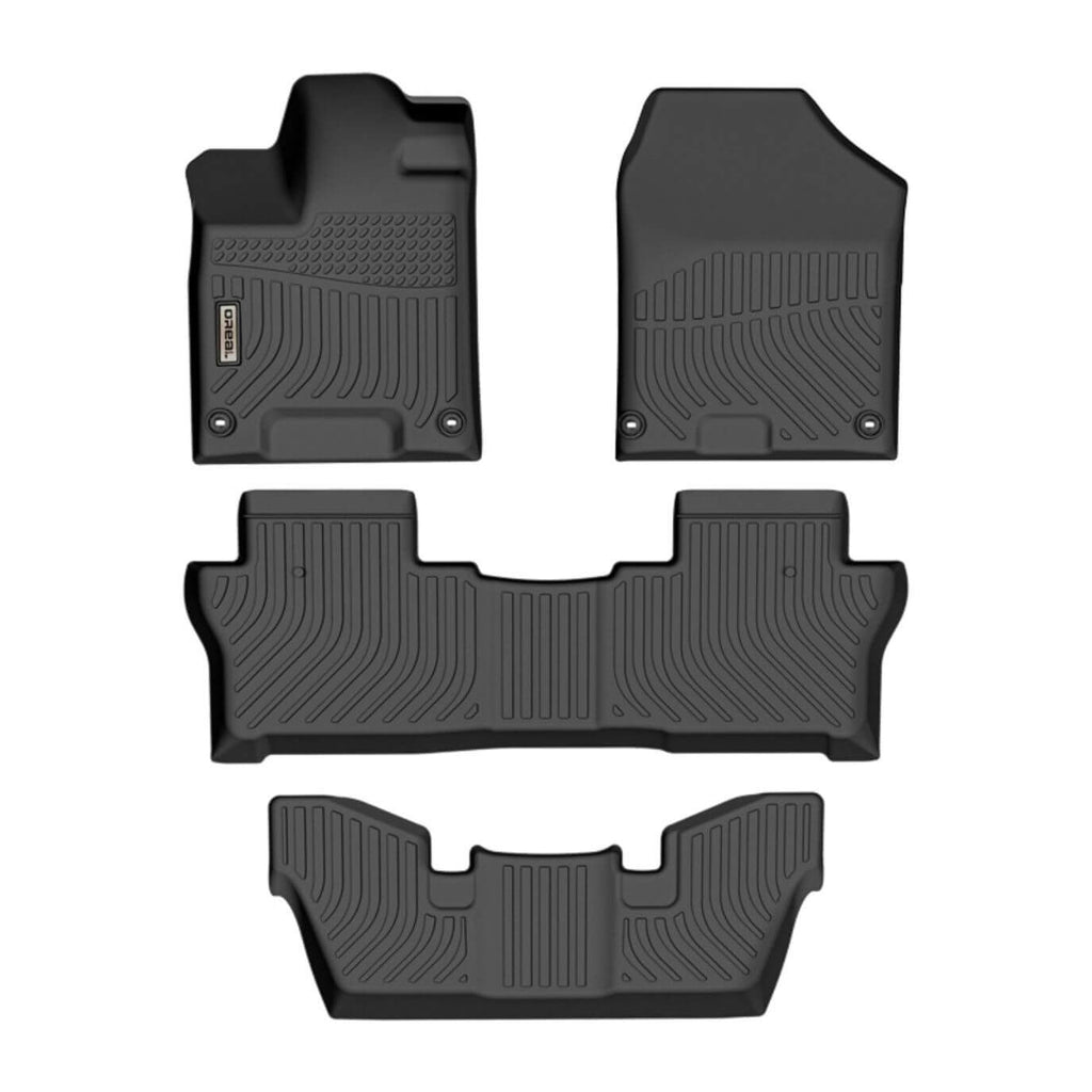 CLEARANCE | Honda Pilot 2016-2022 (2nd Row Bucket) Black Floor Mats TPE