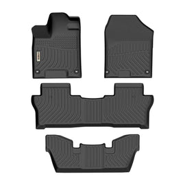 Honda Pilot 2016-2022 (2nd Row Bench) Black Floor Mats TPE
