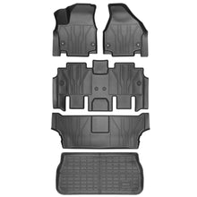 Load image into Gallery viewer, Chrysler Pacifica 2017-2025 (not Pinnacle) / Chrysler Voyager 2020-2024 (Non Hybrid Models) Black TPE Floor Mats &amp; Cargo Mat