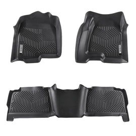 Chevy Silverado 1500 / GMC Sierra 1500 Crew Cab 1999-2006 (1st Gen) Black Floor Mats TPE