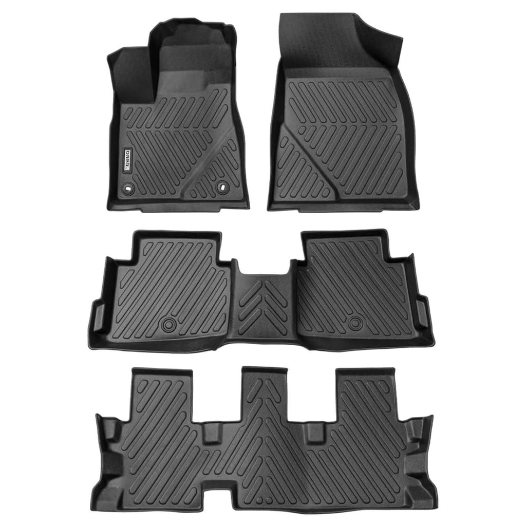 Toyota Highlander 2014-2019 (2nd Row Bench) Black Floor Mats TPE