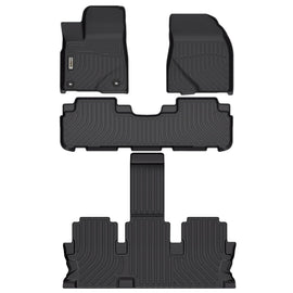 Toyota Highlander 2014-2019 (2nd Row Bench/Bucket) Black Floor Mats TPE