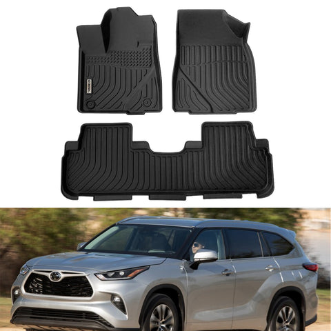 Toyota Highlander 5 Seats 2014-2019 Black Floor Mats TPE