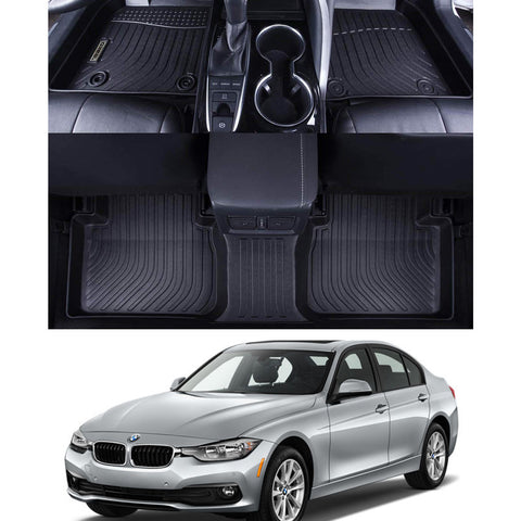 BMW 3 Series F30 RWD 2012-2018 Black Floor Mats TPE