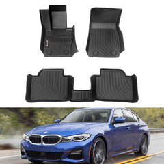 BMW 3 Series G20 330i RWD 2019-2021 Black Floor Mats TPE