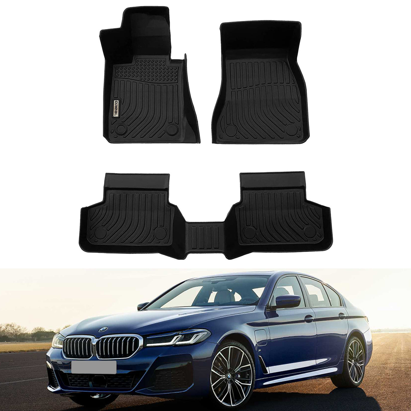 BMW 5 Series G30 2017-2021 Black Floor Mats TPE