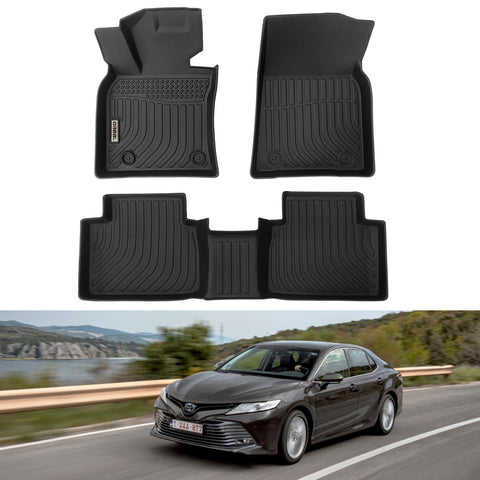 Toyota Camry Hybrid 2018-2024 Black Floor Mats TPE