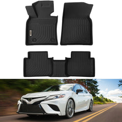 Toyota Camry 8th 2018-2022 (Gasoline Model) Black Floor Mats TPE