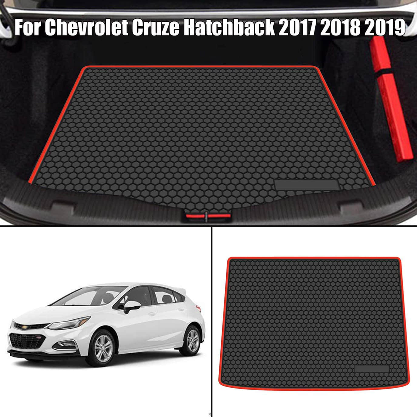 Chevrolet Cruze Hatchback 2017-2019 Black Rubber Trunk Mat
