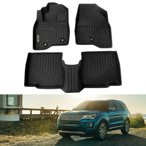 Ford Explorer 5 seats 2015-2019 Black Floor Mats TPE