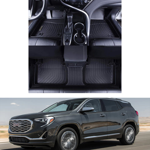 GMC Terrain / Terrain Denali 2018-2022 Black Floor Mats TPE