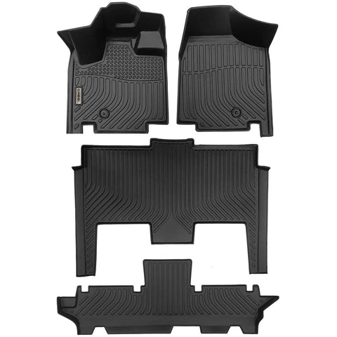 Dodge Caravan/Grand Caravan 7 Seats 2011-2021 Black Floor Mats TPE