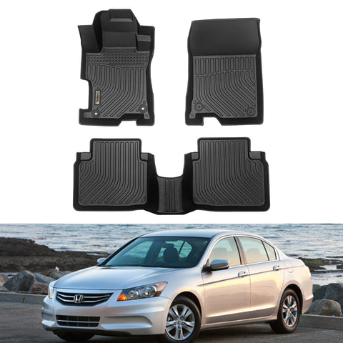 Honda Accord 2008-2012 (Only Sedan) Black Floor Mats TPE
