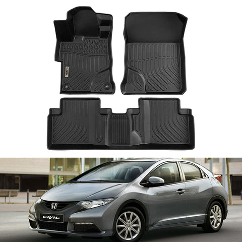 Honda Civic 2012-2015 Black Floor Mats TPE
