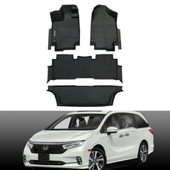 Honda Odyssey 7 Seats 2018-2022 Black Floor Mats TPE