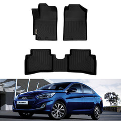 Hyundai Accent 2018-2022 Black Floor Mats TPE
