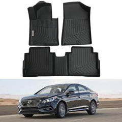 Hyundai Sonata 2012-2014 Black Floor Mats TPE