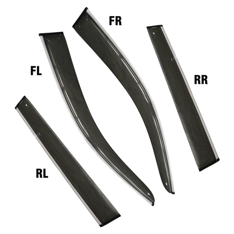 Jeep Cherokee 2014 2015-2019 Sun Rain Visors Smoke Gray