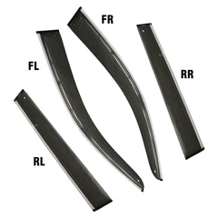 Jeep Cherokee 2014 2015-2019 Sun Rain Visors Smoke Gray