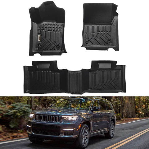 Jeep Grand Cherokee 2011-2021 / Dodge Durango 2016-2024 Black Floor Mats TPE