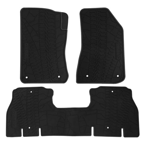 Jeep Wrangler JL 4 Doors 2018 2019 Black Rubber Floor Mats