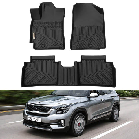 Kia Seltos 2020 2021 2022 Black Floor Mats TPE