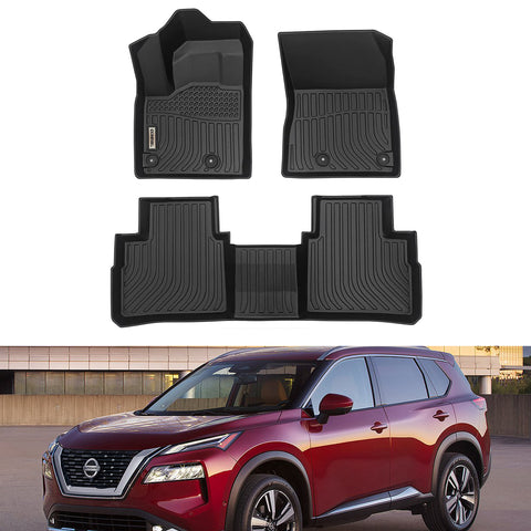 Nissan Rogue 2021-2024 Black Floor Mats TPE