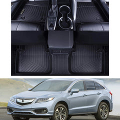 Acura RDX 2016-2018（Passenger 8-way power seats）Black Floor Mats TPE