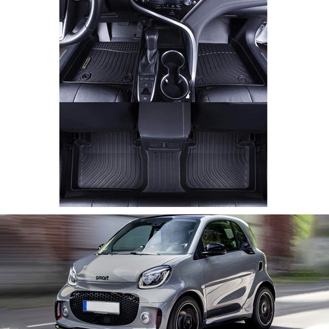Smart Fortwo 2016-2020 Black Floor Mats TPE