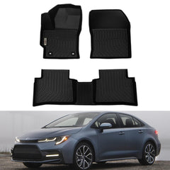 Toyota Corolla 2020-2024 Black Floor Mats TPE (not for hatchback)