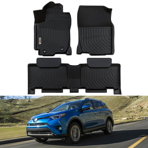 Toyota RAV4 2013-2018 Black Floor Mats TPE (not for Hybrid)