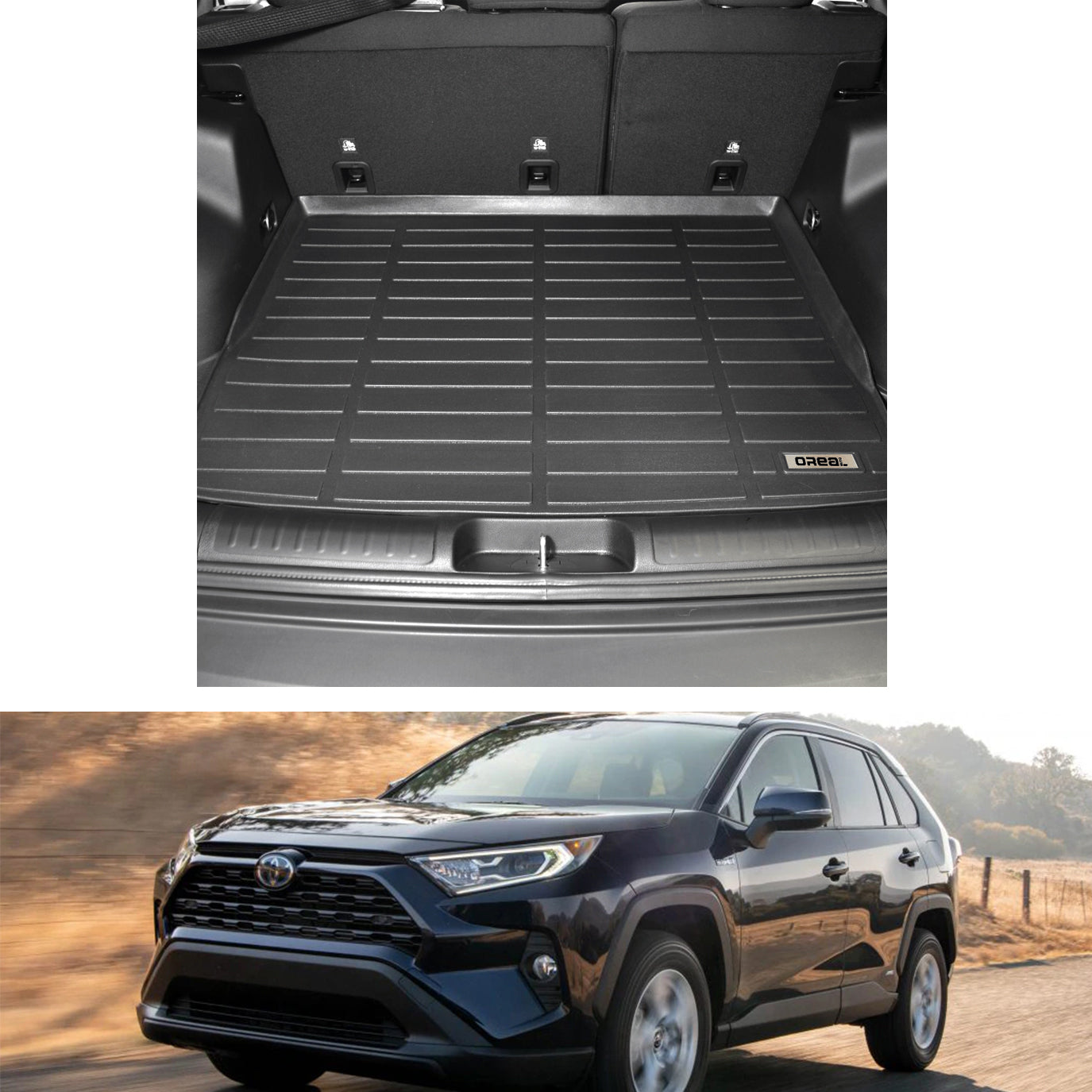 Toyota RAV4 2019-2022 Black TPE Trunk Mat