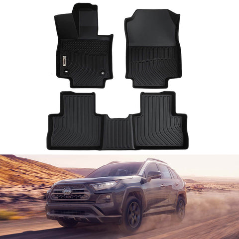 Toyota RAV4 2019-2024 Black Floor Mats TPE (Gasoline Model)