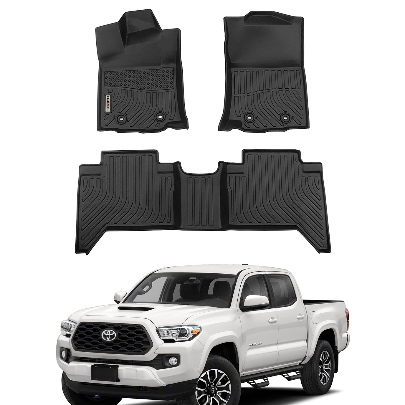 Toyota Tacoma Double Cab/Extended Cab (4 full size doors) 2018-2022 Black Floor Mats TPE