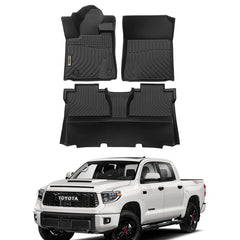 Toyota Tundra CrewMax Cab 2014-2021 Black Floor Mats TPE