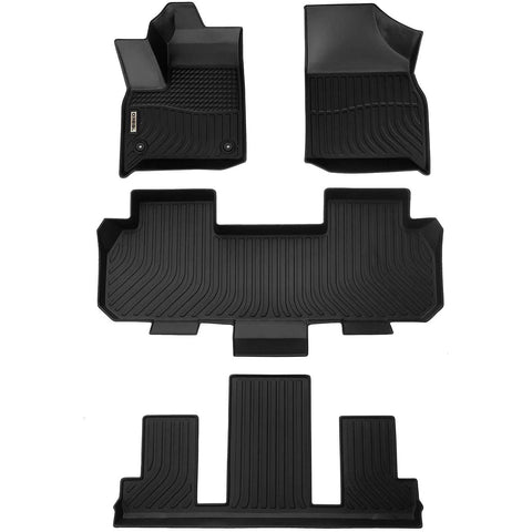 Chevrolet Chevy Traverse 7 Seats (Bucket Seats) 2018-2022 Black Floor Mats TPE