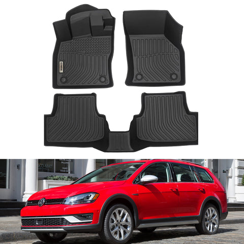Volkswagen vw Golf SportWagen 2015-2019 Black Floor Mats TPE