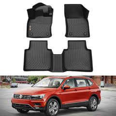 Volkswagen vw Tiguan 2018-2024 Black Floor Mats TPE