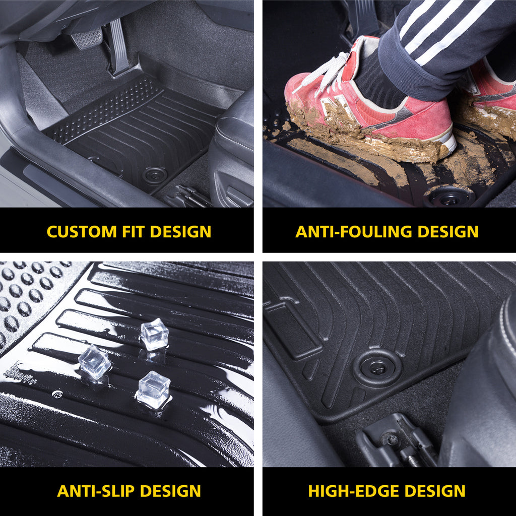Ford Explorer 2015-2019 Black Floor Mats TPE (7 Seats Bench. Not for Bucket)