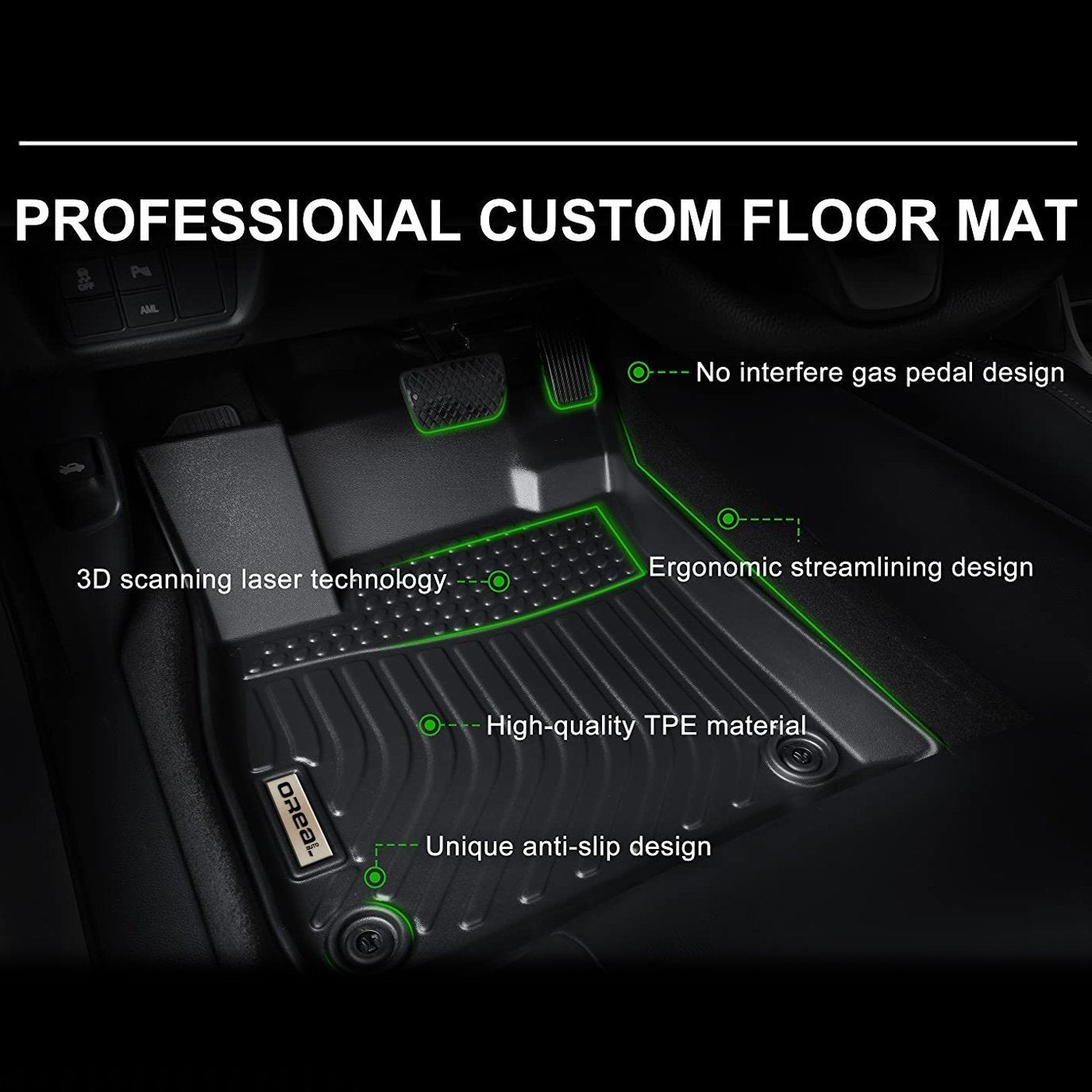 Genesis G80 (AWD) 2020- Black Floor Mats TPE
